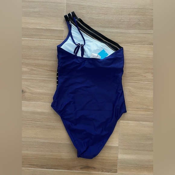 Cupshe Blue One Shoulder One Piece Swimsuit Mesh Waist Womens Small Large - Picture 6 of 6